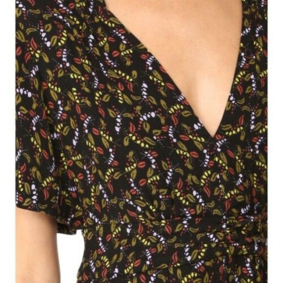 Free People Meet Virginia Black Floral Print Romper Size 4 - Picture 5 of 8